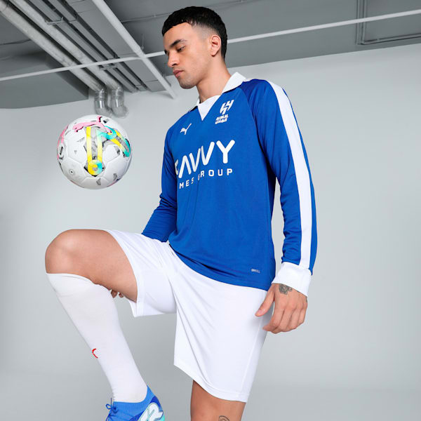 Al Hilal SFC Anniversary Men's Long Sleeve Football Jersey, Blue Intense-PUMA White, extralarge-IND